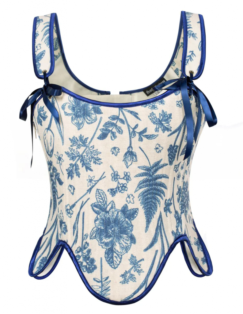 Overbust Corset (blue and white) (SG-1805)