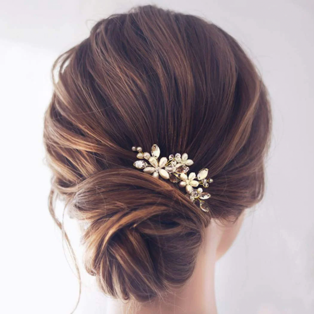 Hair Pin (rhinestone and pearl) (SG-1738)