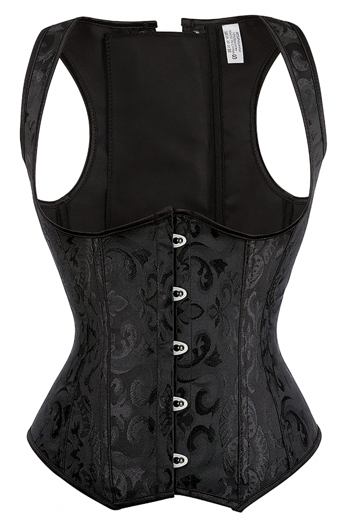 Underbust Corset (black, jacquard, straps) (SG-1187)