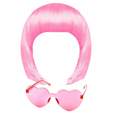 12.05.03_Pink Wig (short) & Heart Glasses