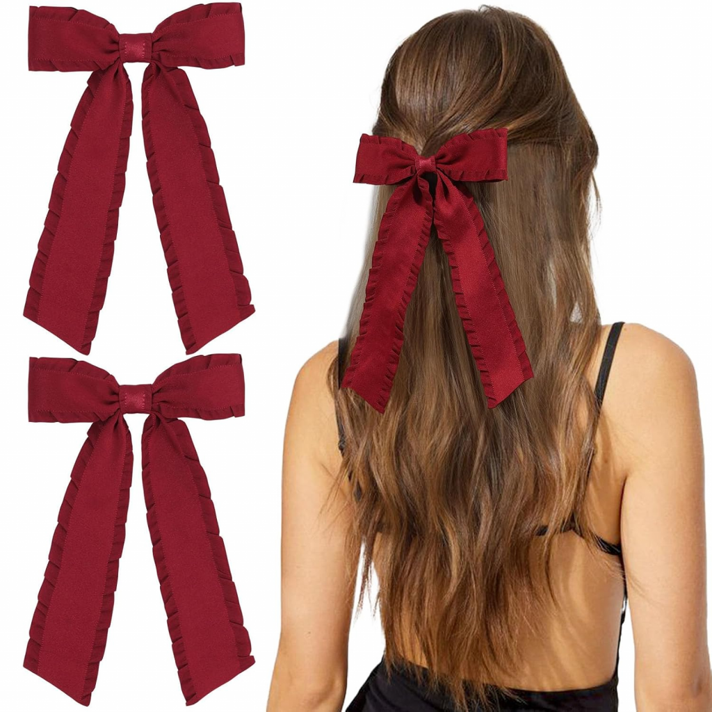 Hair Bows (red, clip) (SG-1694)
