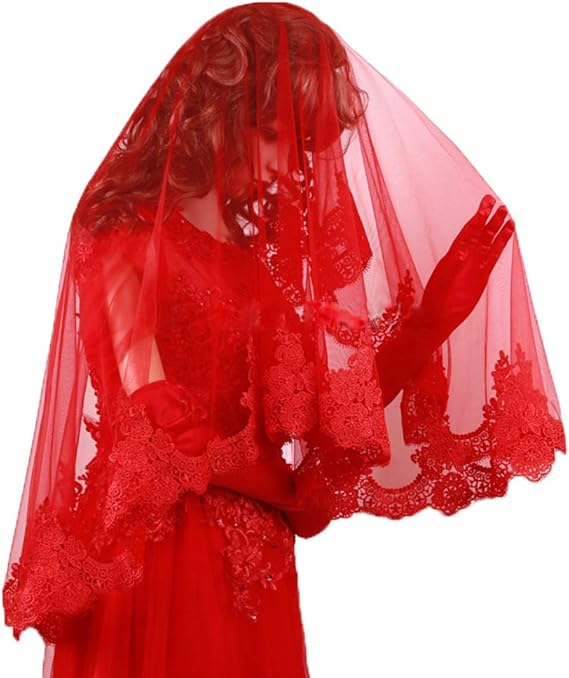 Red Veil (lace and tulle) (SG-1300)