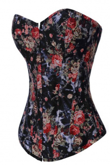 03.35.01_Corset (black and floral, strapless, denim)